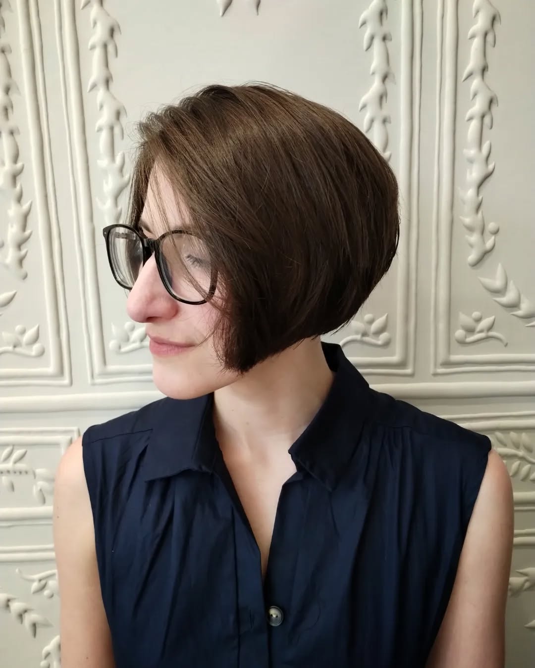 Chic Angled Bob with Subtle Volume