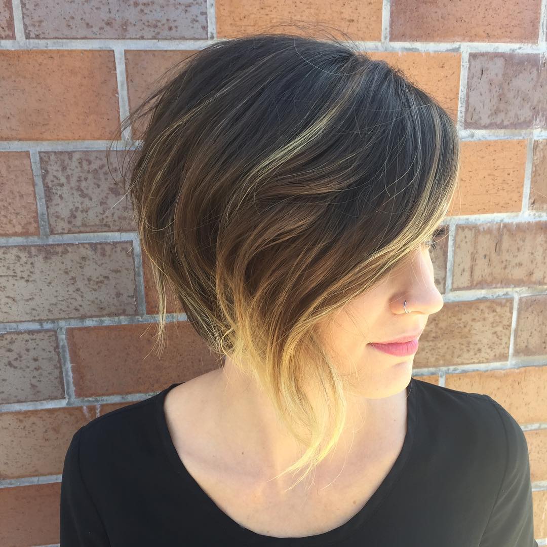 Chic Angular Bob with Subtle Ombre Highlights