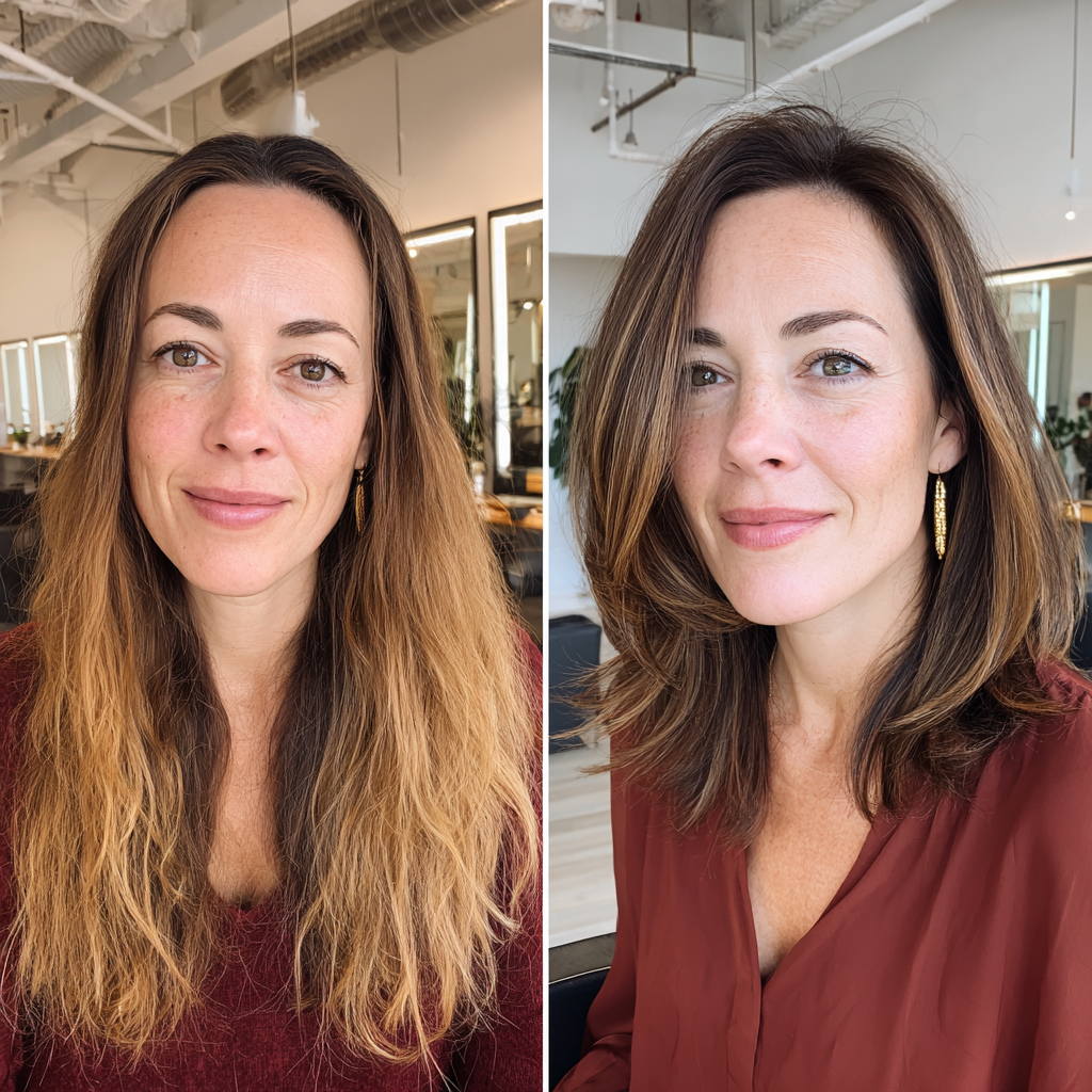 Chic Blunt Brown Lob with Subtle Layered Texture