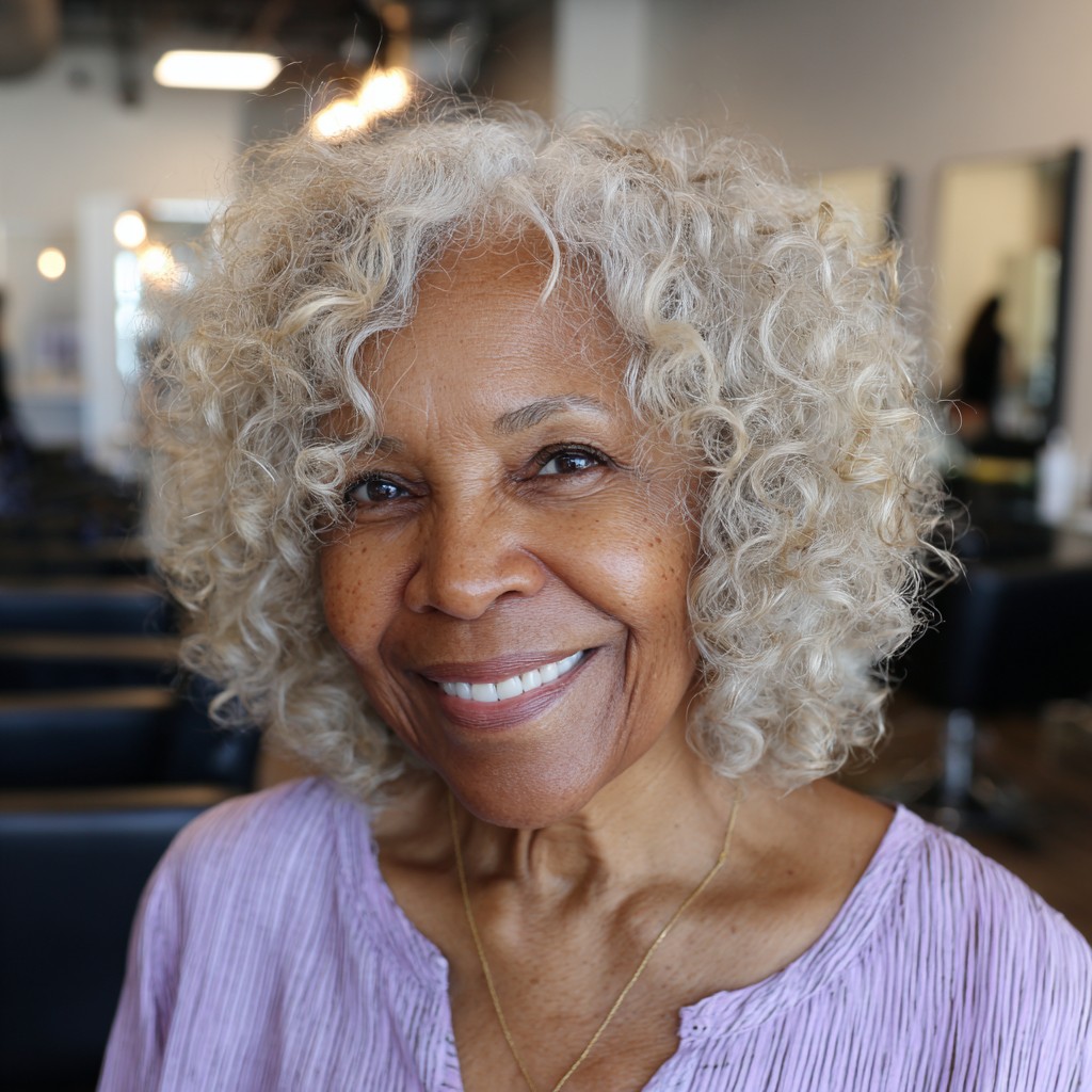 Chic Curly Blonde Bob with Soft Volume