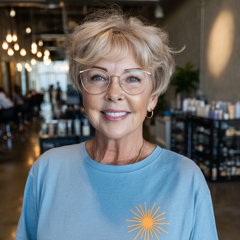 Chic Short Blonde Shag with Soft Volume