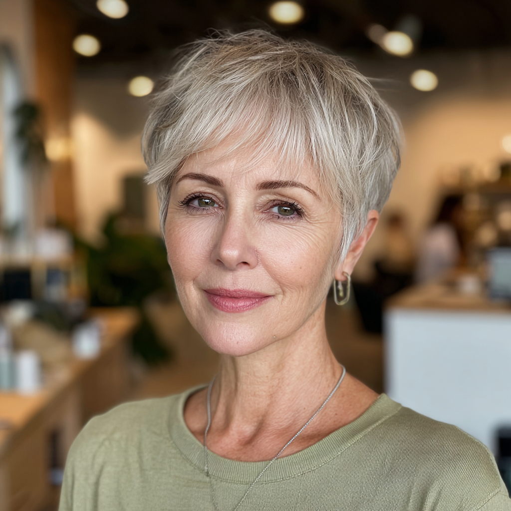Chic Short Textured Pixie Cut with Subtle Highlights