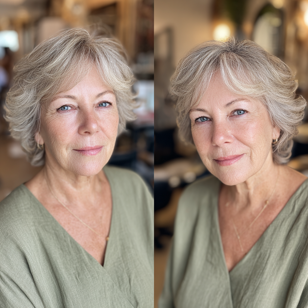 Chic Soft Curly Bob with Subtle Highlights