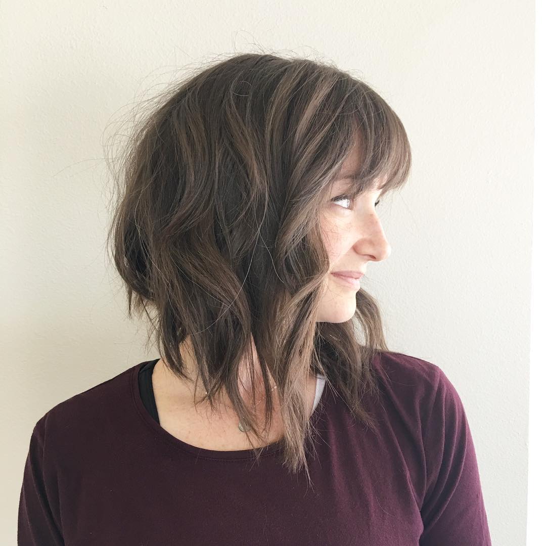 Chic Textured Angular Bob with Face-Framing Layers