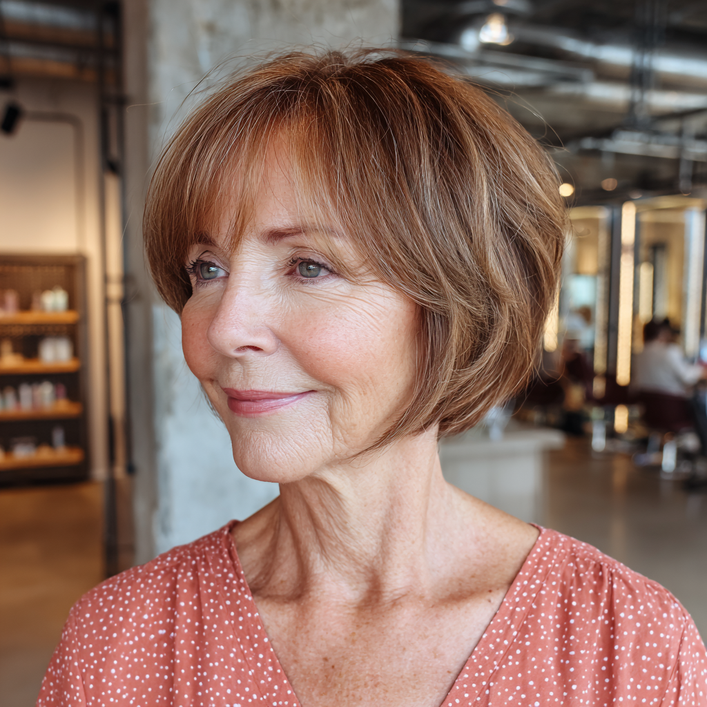 Chic Textured Bob with Subtle Warm Undertones