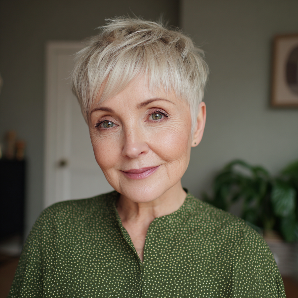 Chic Textured Pixie Cut with Soft Highlights