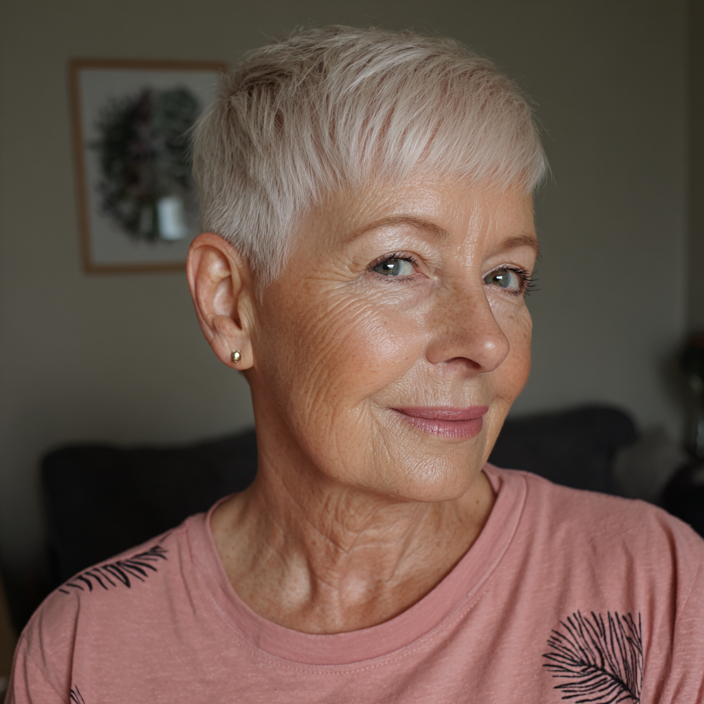 Chic Textured Pixie with Soft Highlights