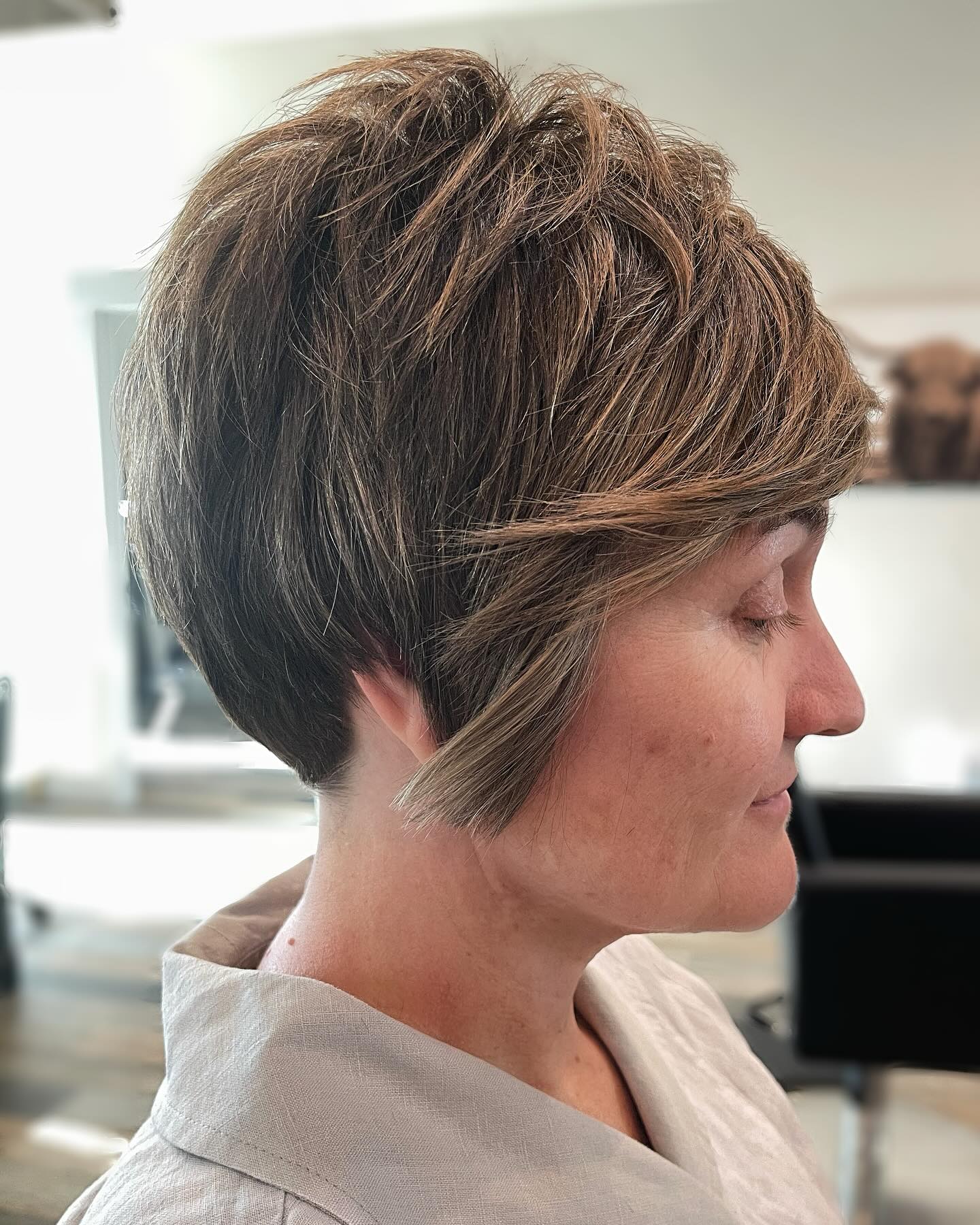 Chic Textured Pixie with Subtle Highlights