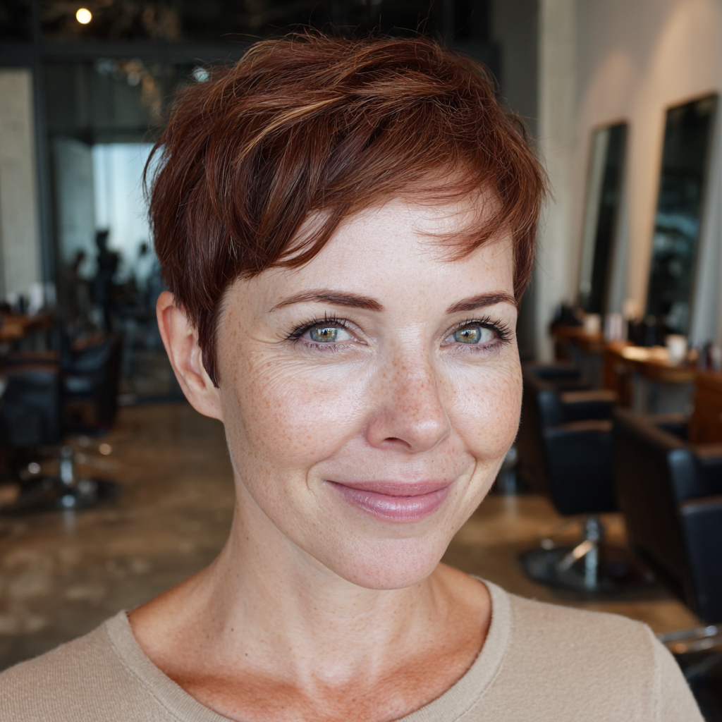 Chic Textured Short Brown Bob with Subtle Highlights