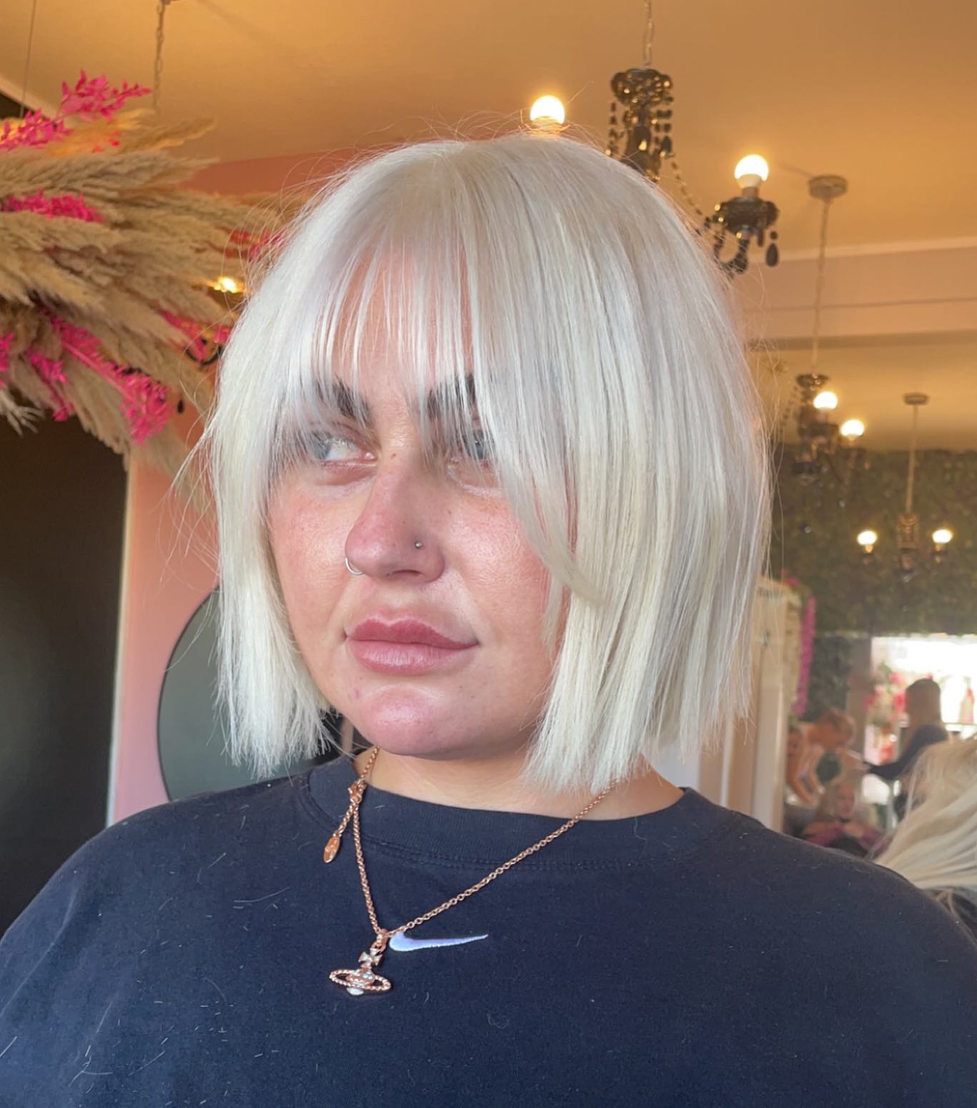 Chic Wispy Bob with Blunt Bangs