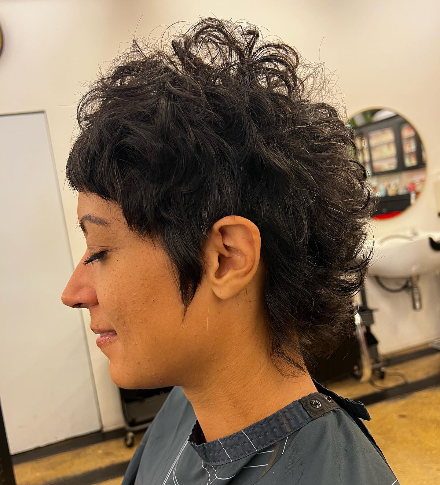Choppy Curly Crop with Textured Layers