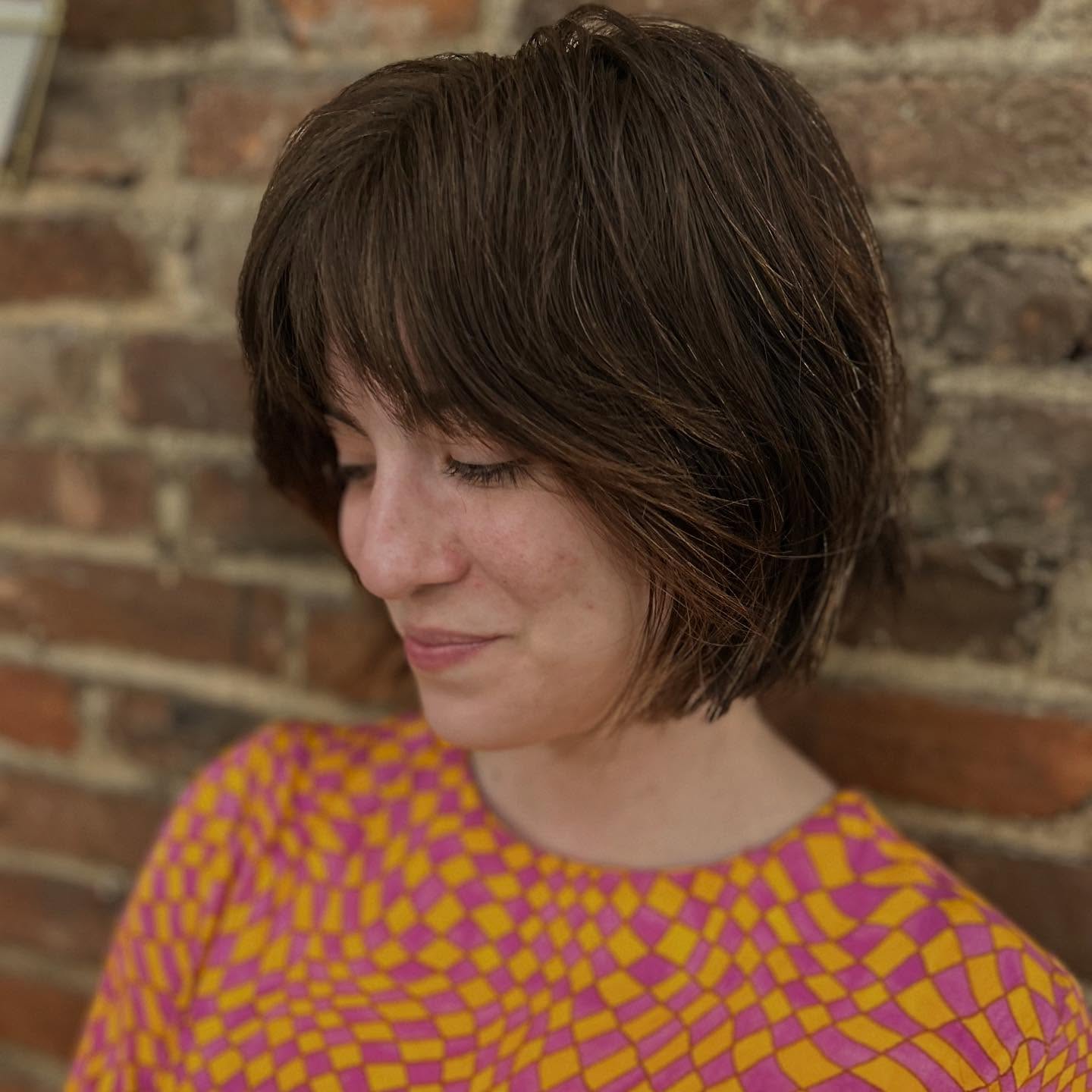 Choppy Wispy Bob with Textured Layers