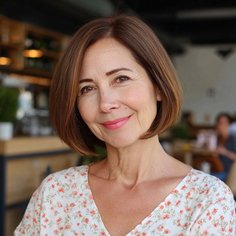 Classic One-Length Short Bob with Soft Movement