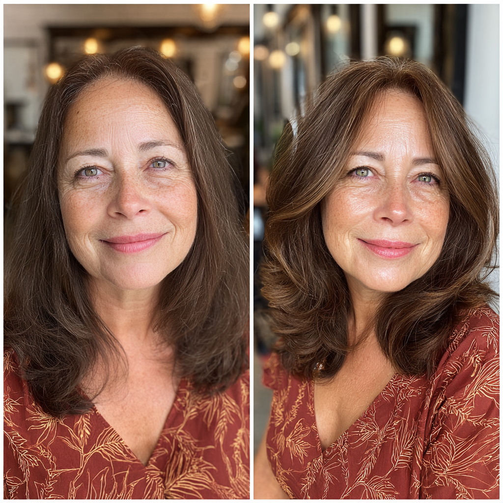 Elegant Layered Brown Hair with Soft Volume