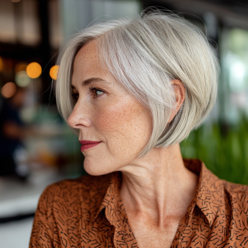 Glamorous Textured A-Line Bob with Subtle Highlights