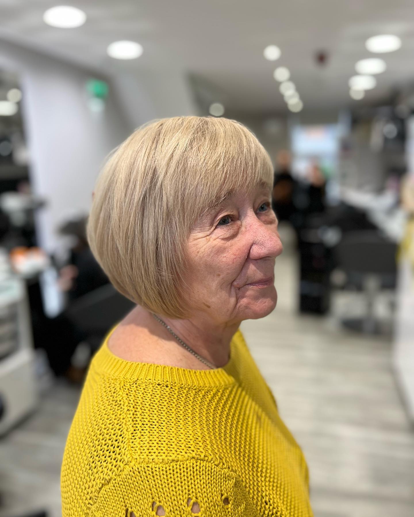 Modern Blunt Blonde Bob with Subtle Texture