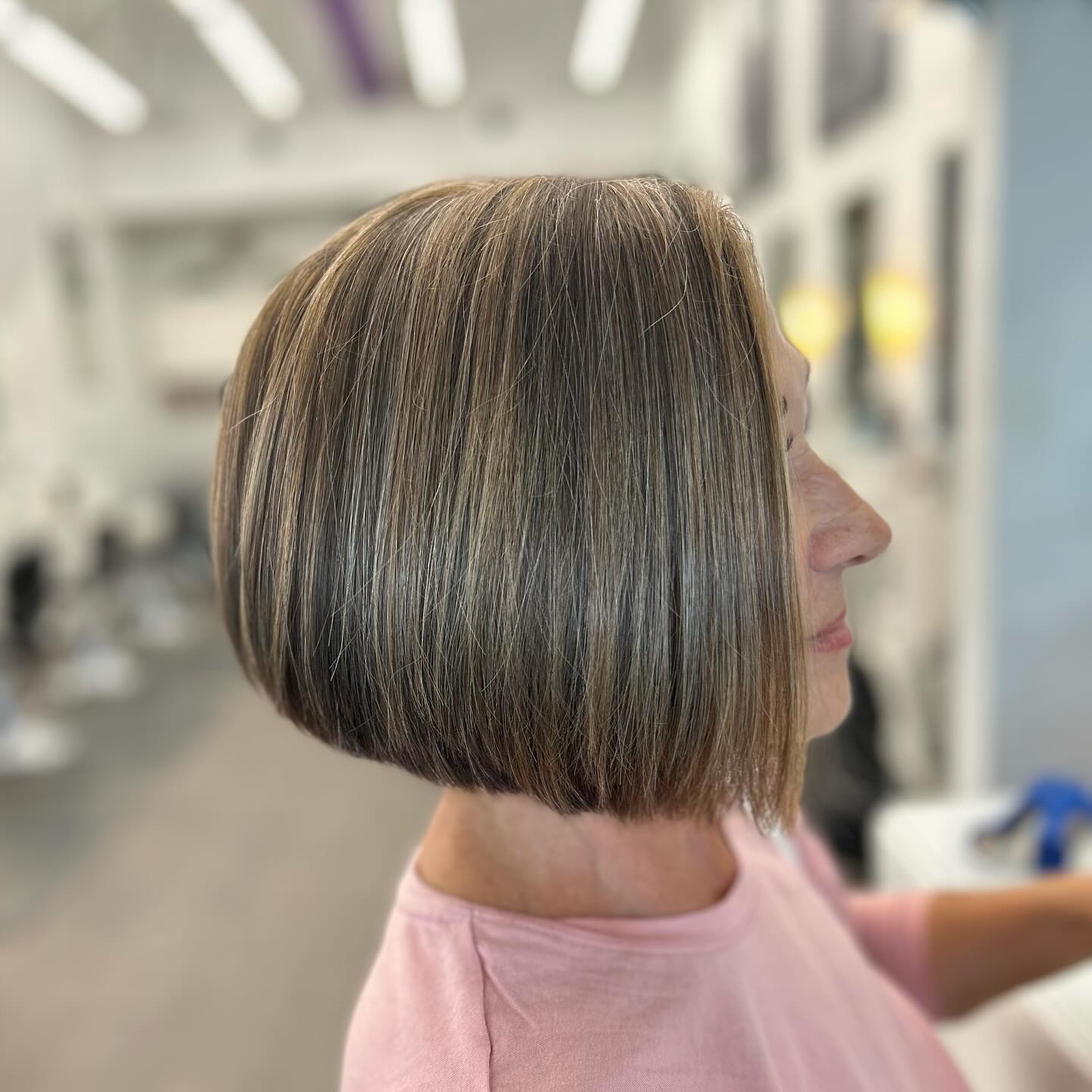 Modern Glossy Angular Bob with Subtle Dimension