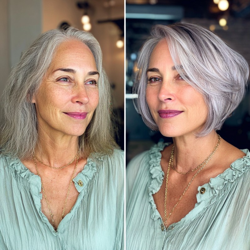 Modern Textured A-Line Bob with Cool Undertones