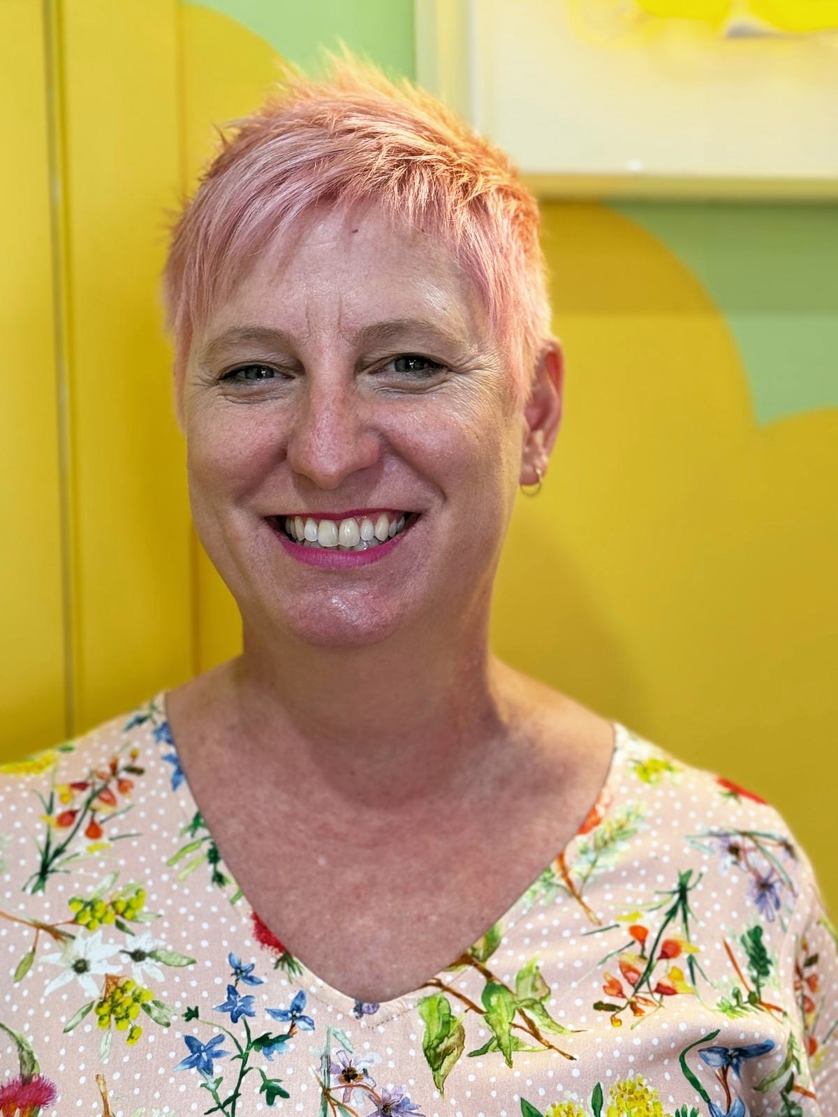 Playful Textured Pink Pixie Cut