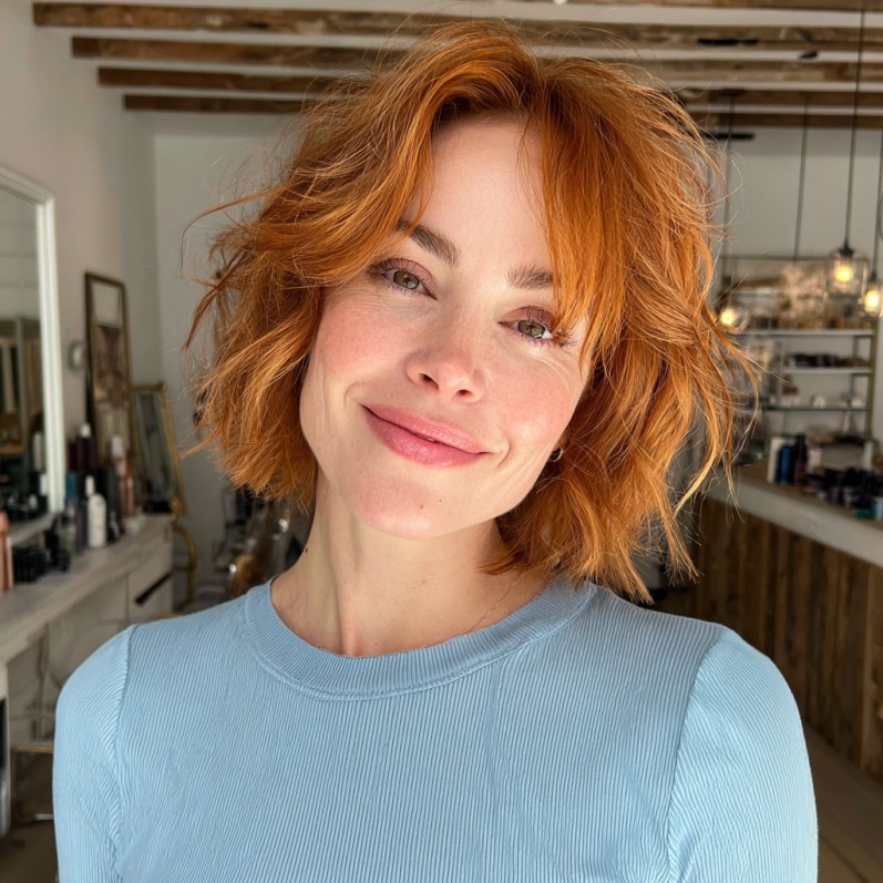Playful Textured Red Lob with Soft Waves