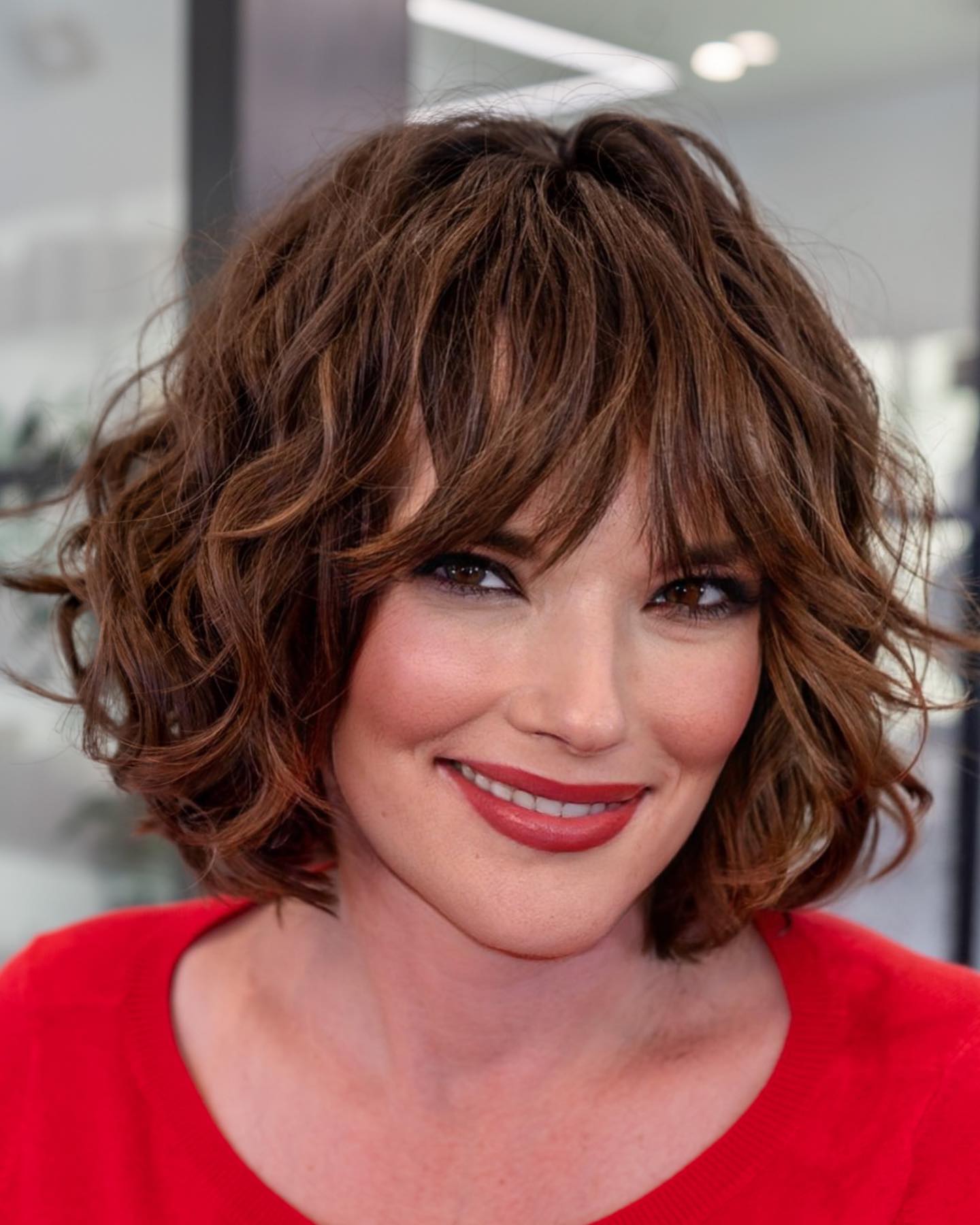 Playful Wispy Bob with Defined Curls