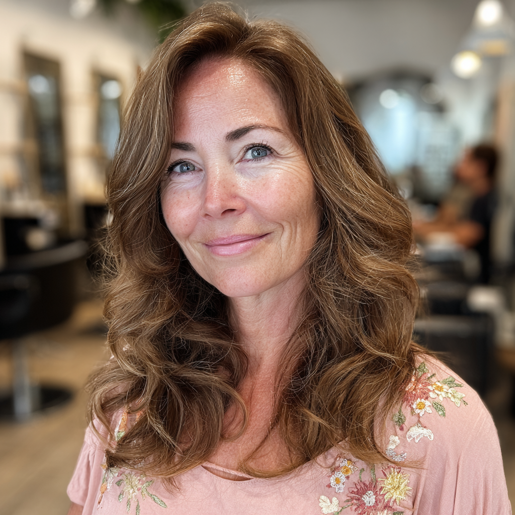 Radiant Dimensional Brown Hair with Soft Waves