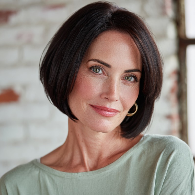 Sleek One-Length Bob with Subtle Movement