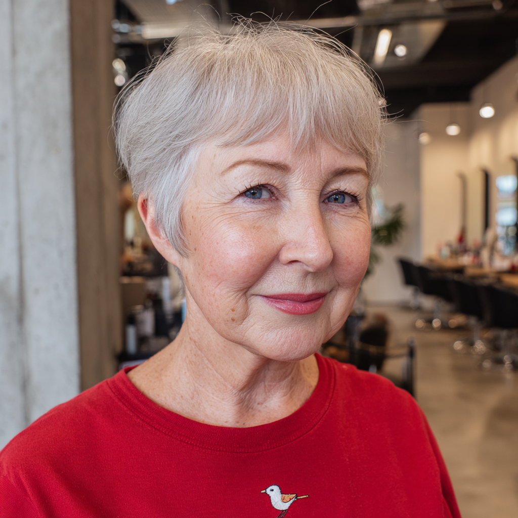 Soft Textured Pixie Cut with Baby Bangs