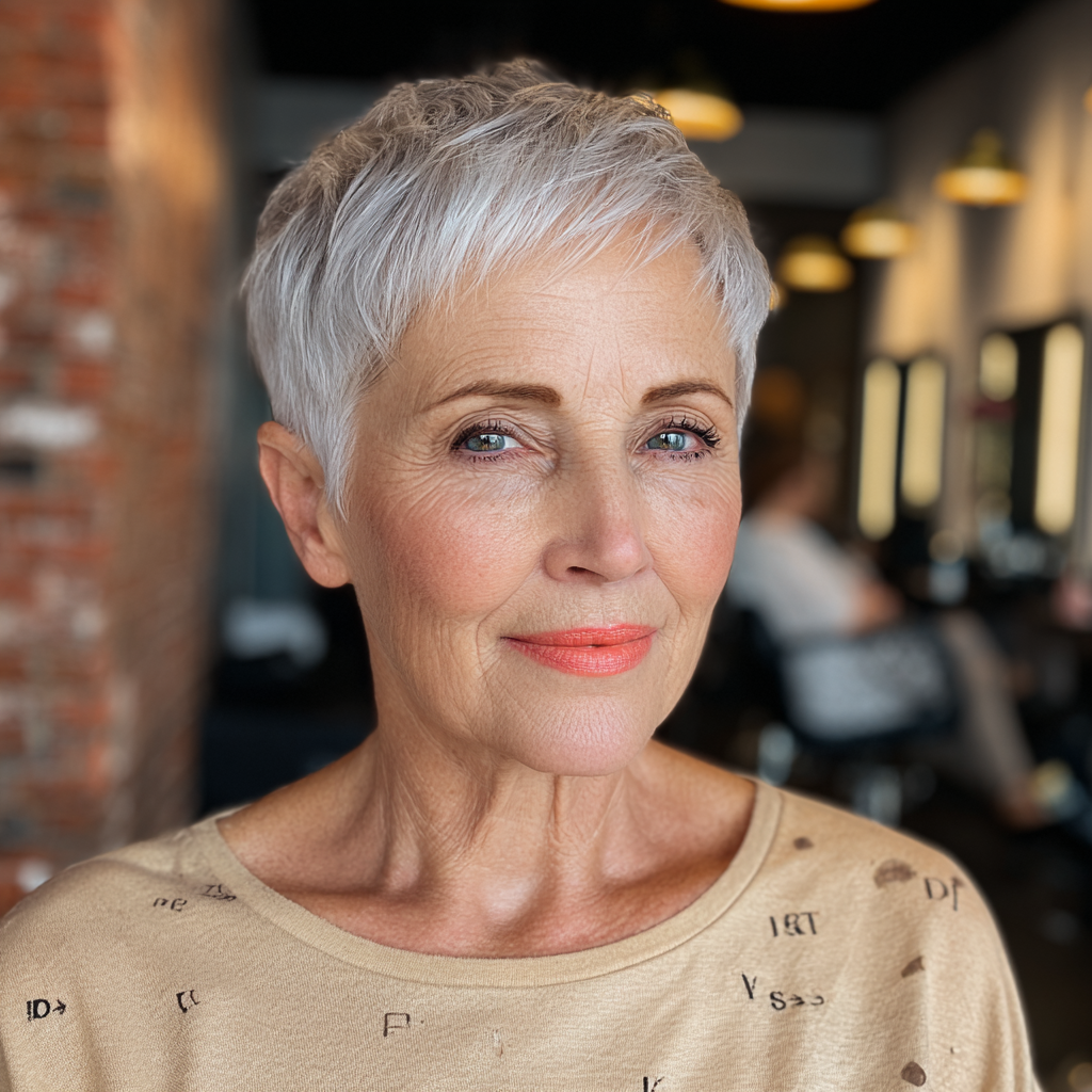Stylish Silver Pixie with Soft Texture