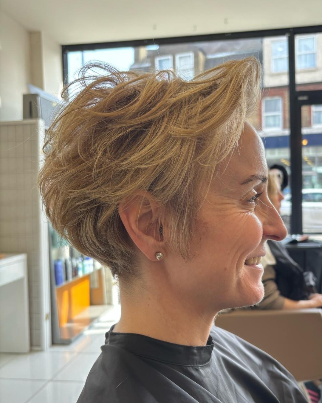Textured Blonde Crop with Playful Volume