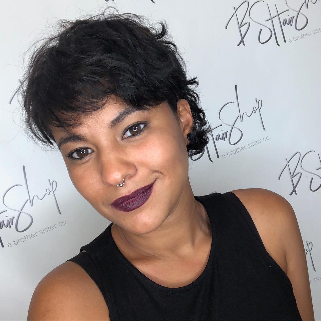 Textured Curly Pixie with Defined Layers