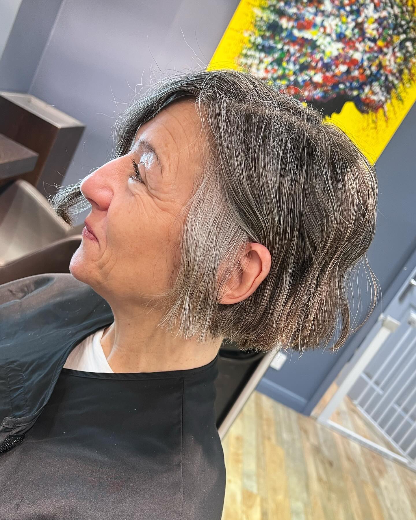 Textured Gray Bob with Soft Waves