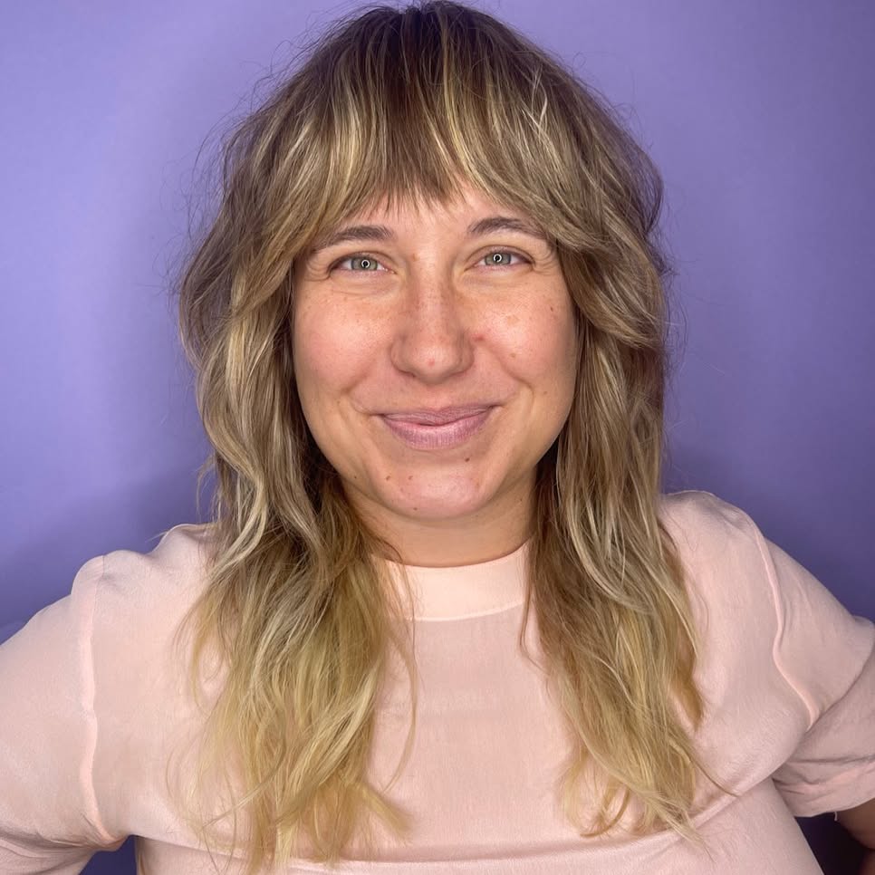 Textured Long Cut with Playful Choppy Bangs