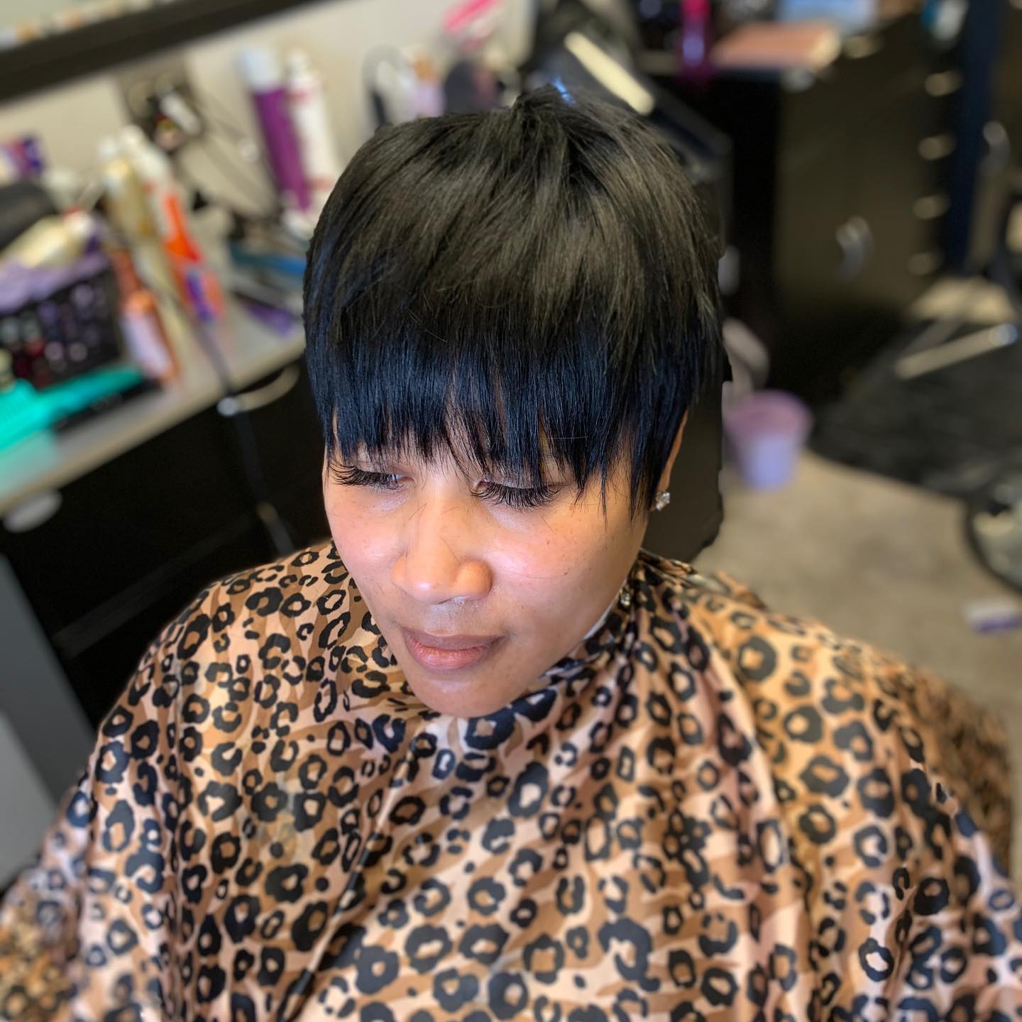 Textured Pixie Cut with Bold Choppy Bangs