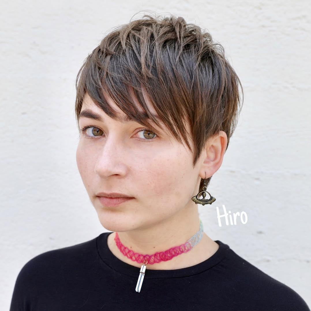 Textured Pixie Cut with Soft Side Swept Fringe