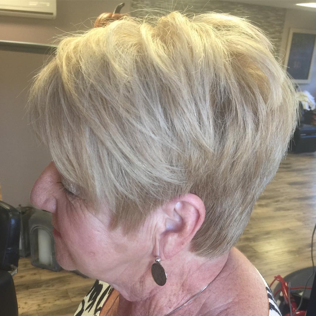 Textured Short Blonde Cut with Lively Volume