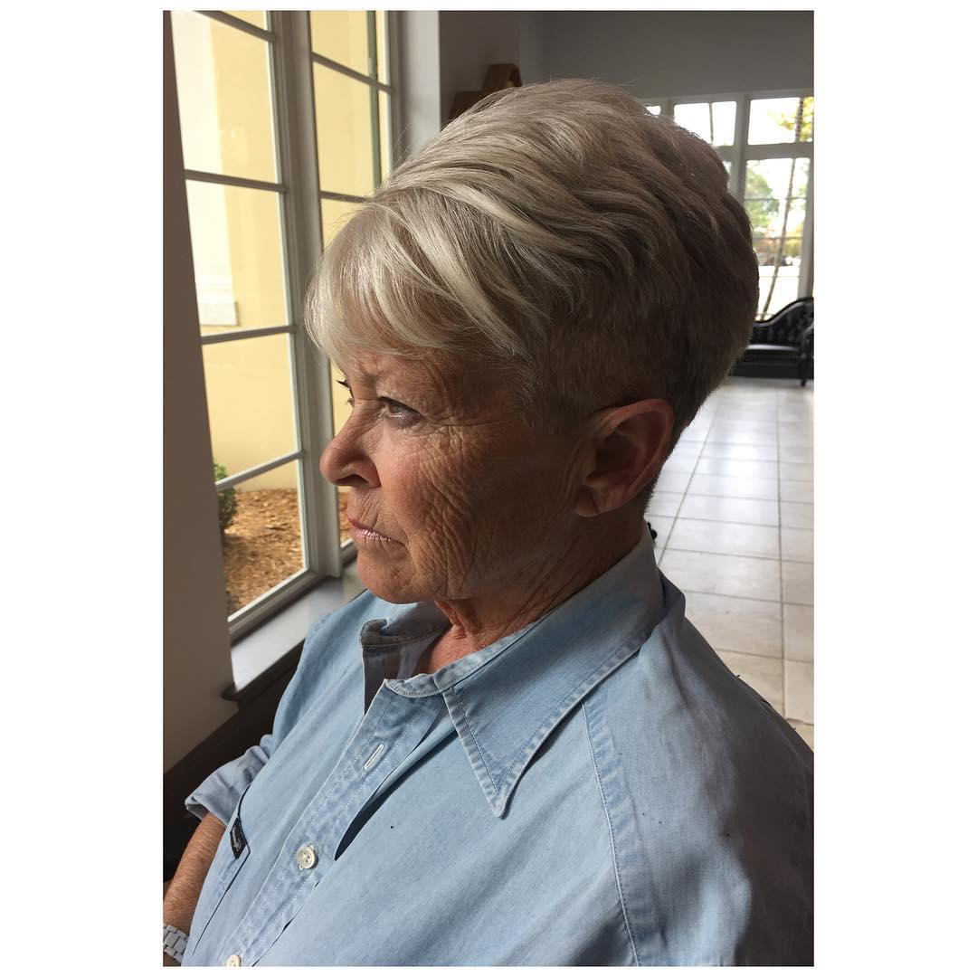 Textured Short Blonde Pixie with Subtle Highlights