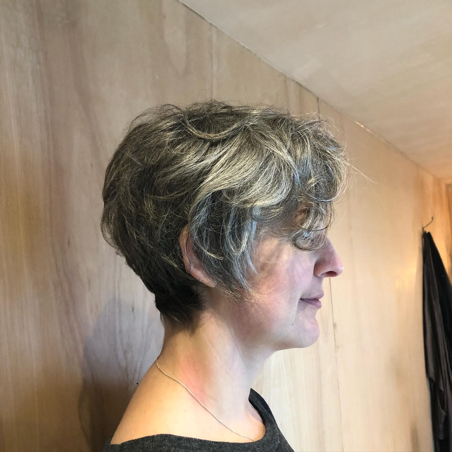 Textured Silver Crop with Soft Waves