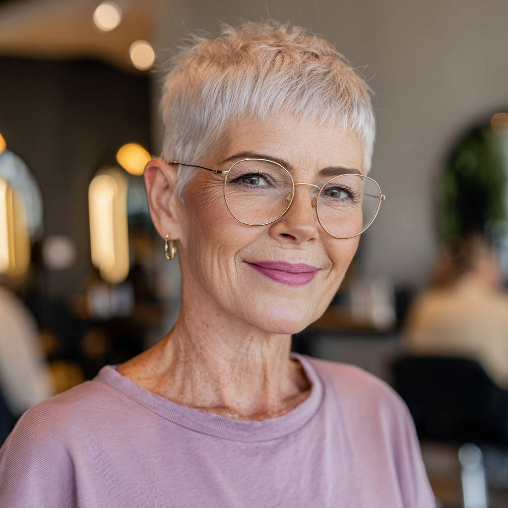 Textured Silver Pixie with Soft Edges