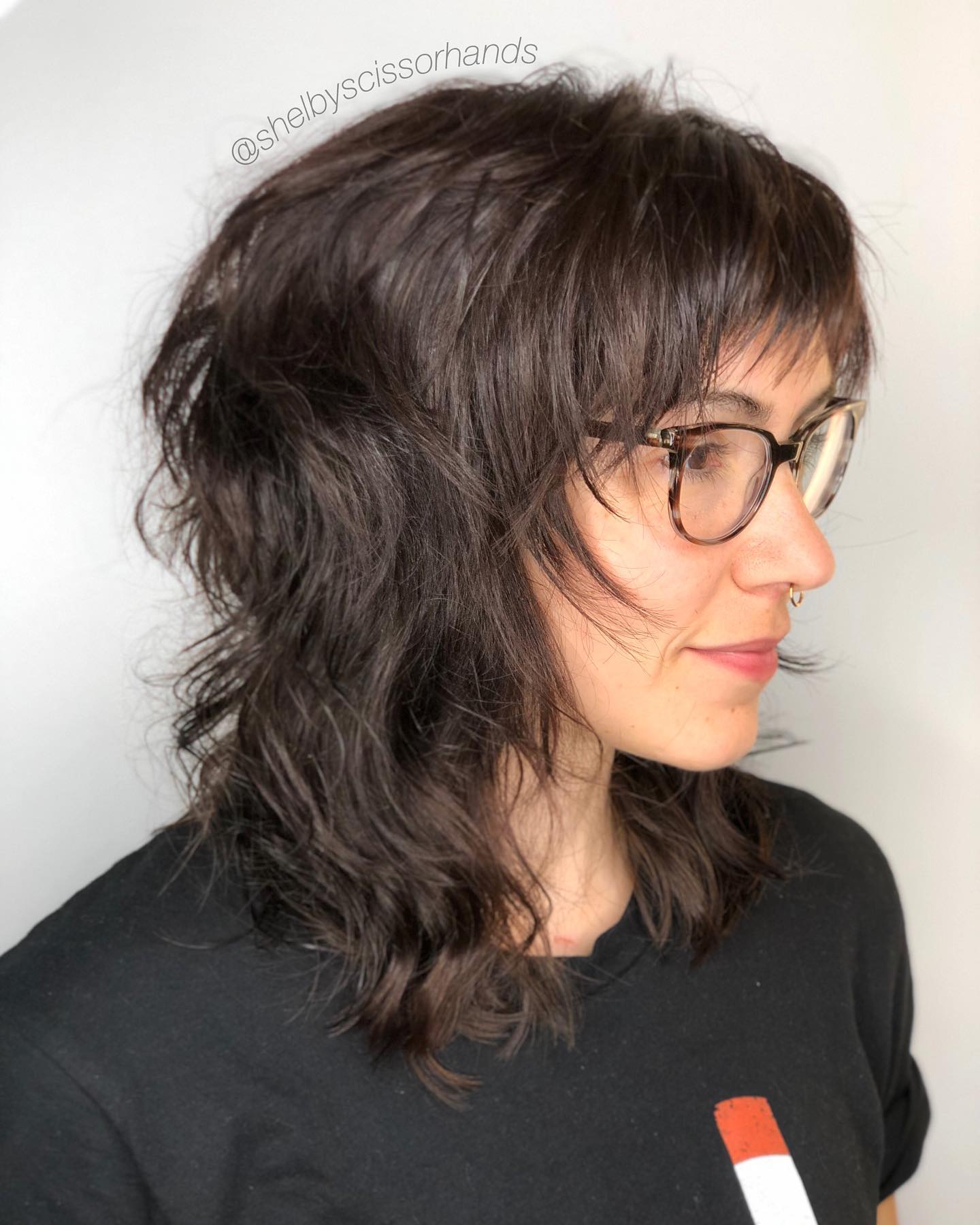 Textured Wavy Cut with Soft Choppy Bangs