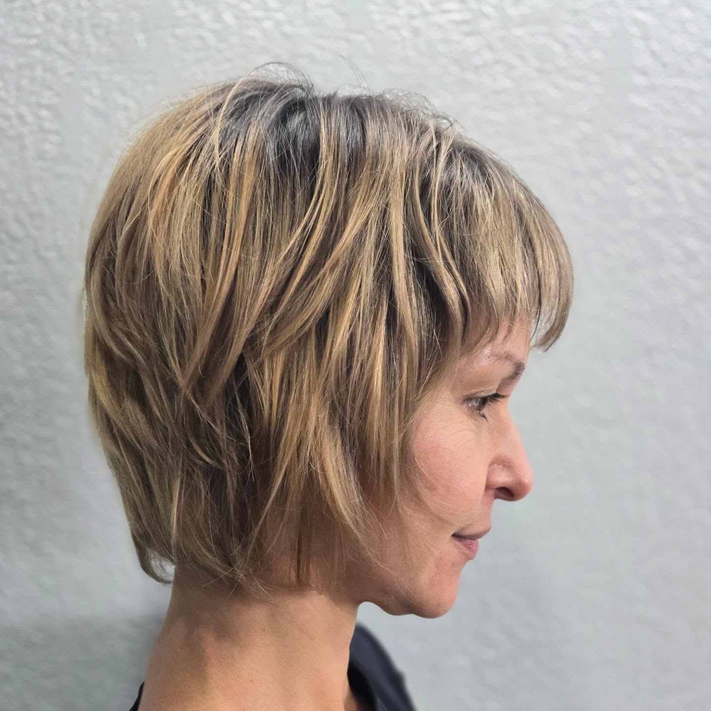 Textured Wispy Bob with Flattering Face-Framing Layers