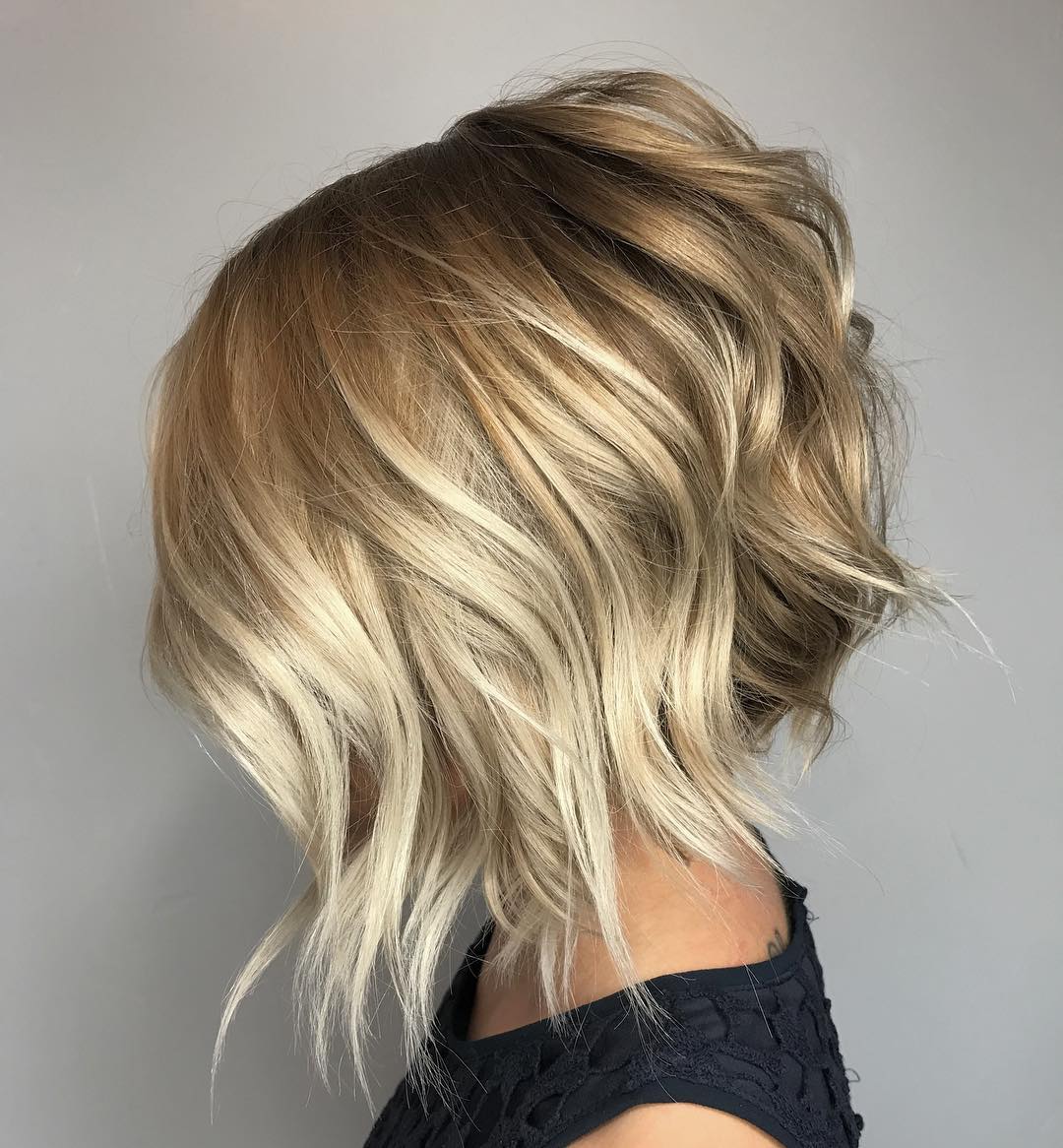 Textured Wispy Bob with Lush Beachy Waves