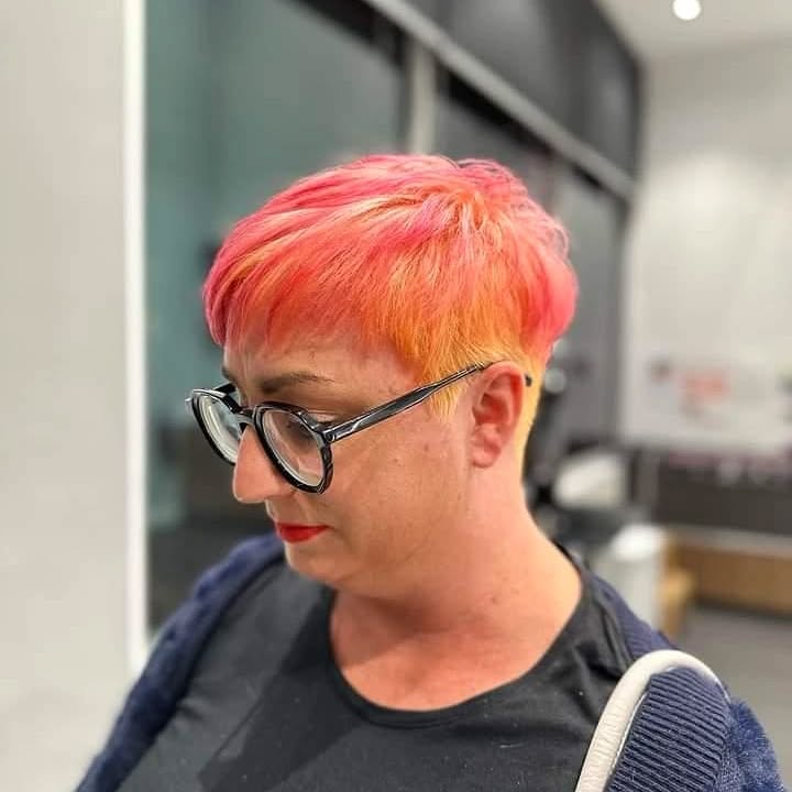 Vibrant Short Cut with Bold Choppy Bangs