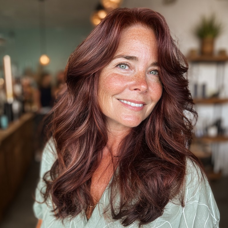 Warm Auburn Waves with Subtle Layers
