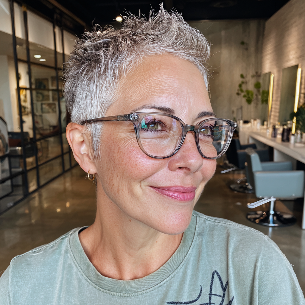 Textured Short Spiky Cut with Subtle Highlights
