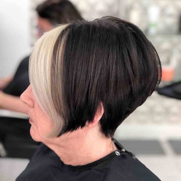 Bold Asymmetrical Bob with Striking Highlights