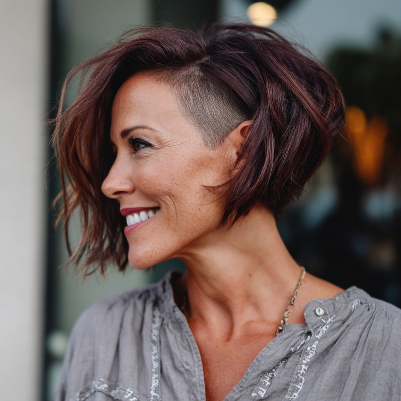 Bold Asymmetrical Bob with Undercut