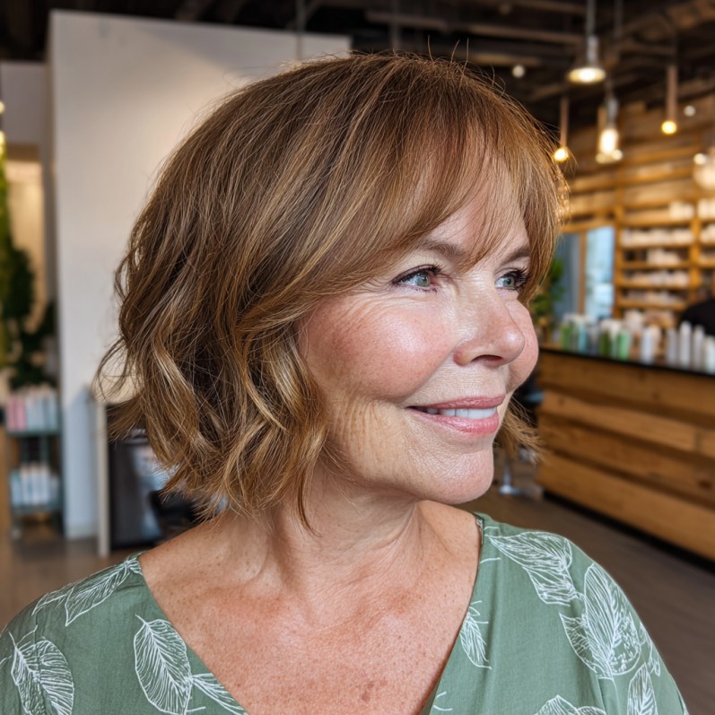 Charming Soft Layered Bob with Subtle Waves