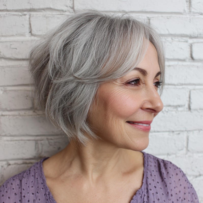 Charming Textured A-Line Bob with Soft Fade
