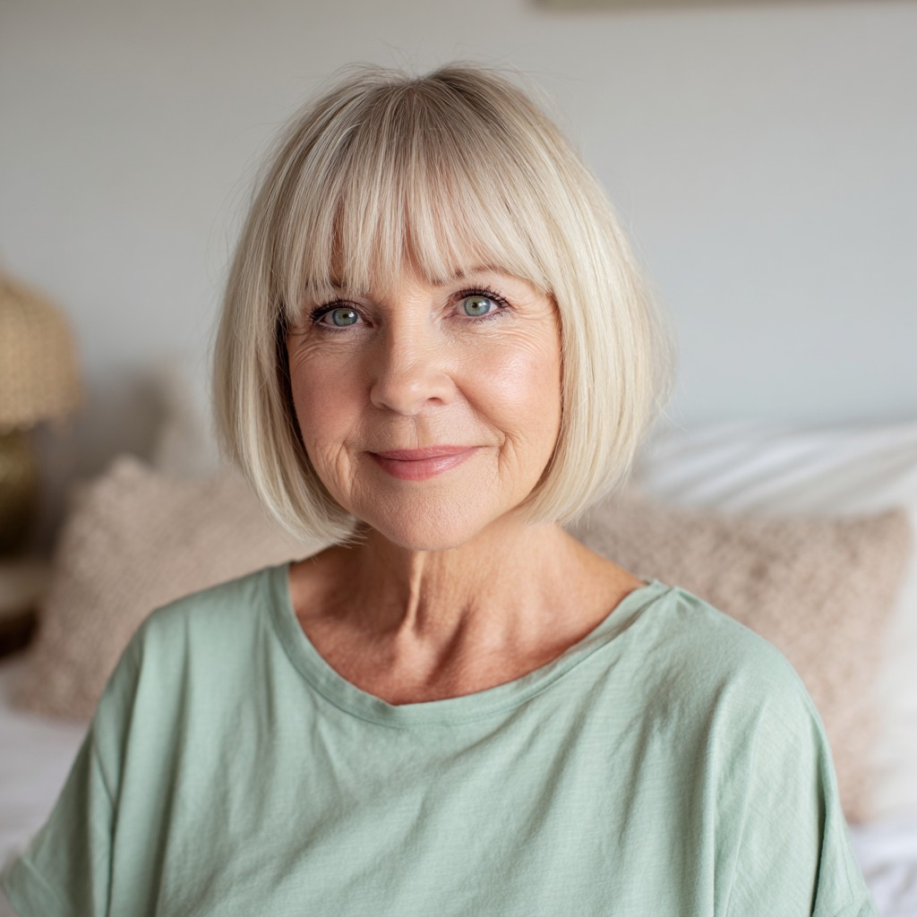 Chic Blunt Bob with Soft Blonde Tones